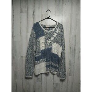 Through The Country Door Women's XL Gray Beige Winter Sweater